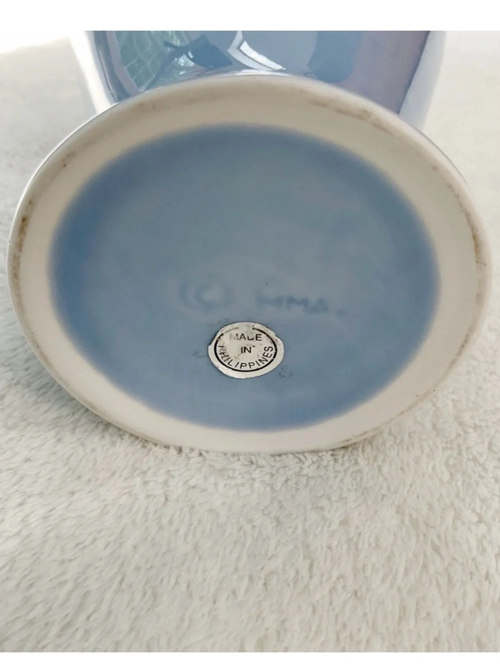 Vintage Metropolitan Museum of Art Celadon Blue Porcelain Vase 8”